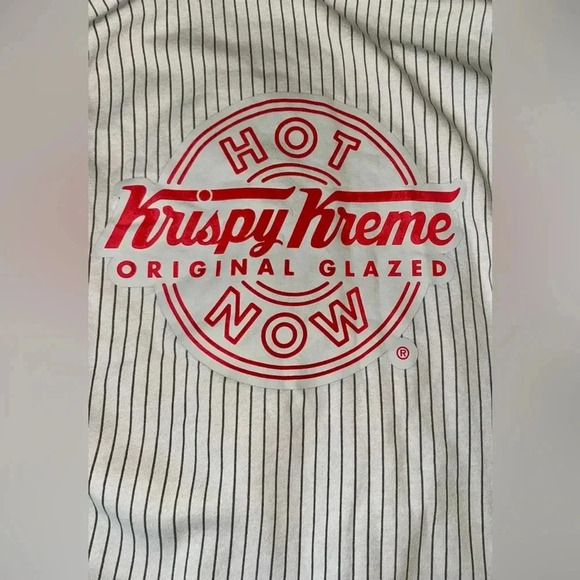 Krispy Kreme Donut Hoodie Jacket L? Gray Full Zip Logo Employee Print Lining - Picture 10 of 10